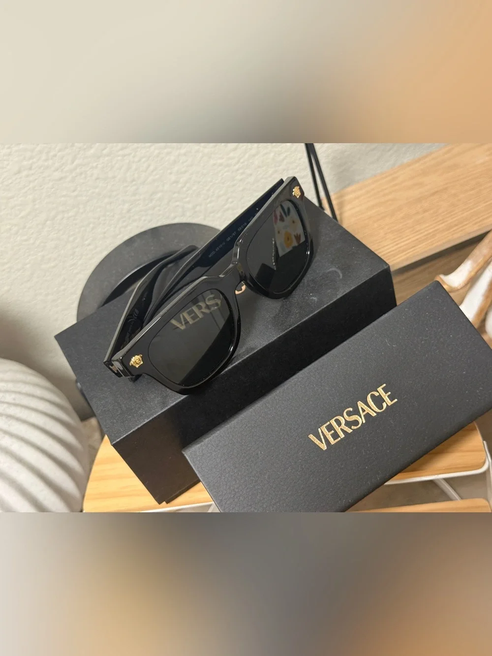 Versace Sunglasses with Gold Medusa Accents